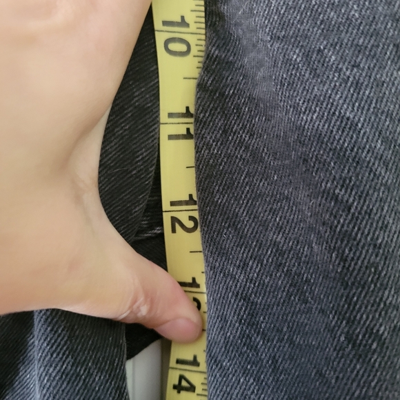 Abercrombie & Fitch Distressed Black & Gray 90s Straight Leg High Rise Jeans - Picture 8 of 12